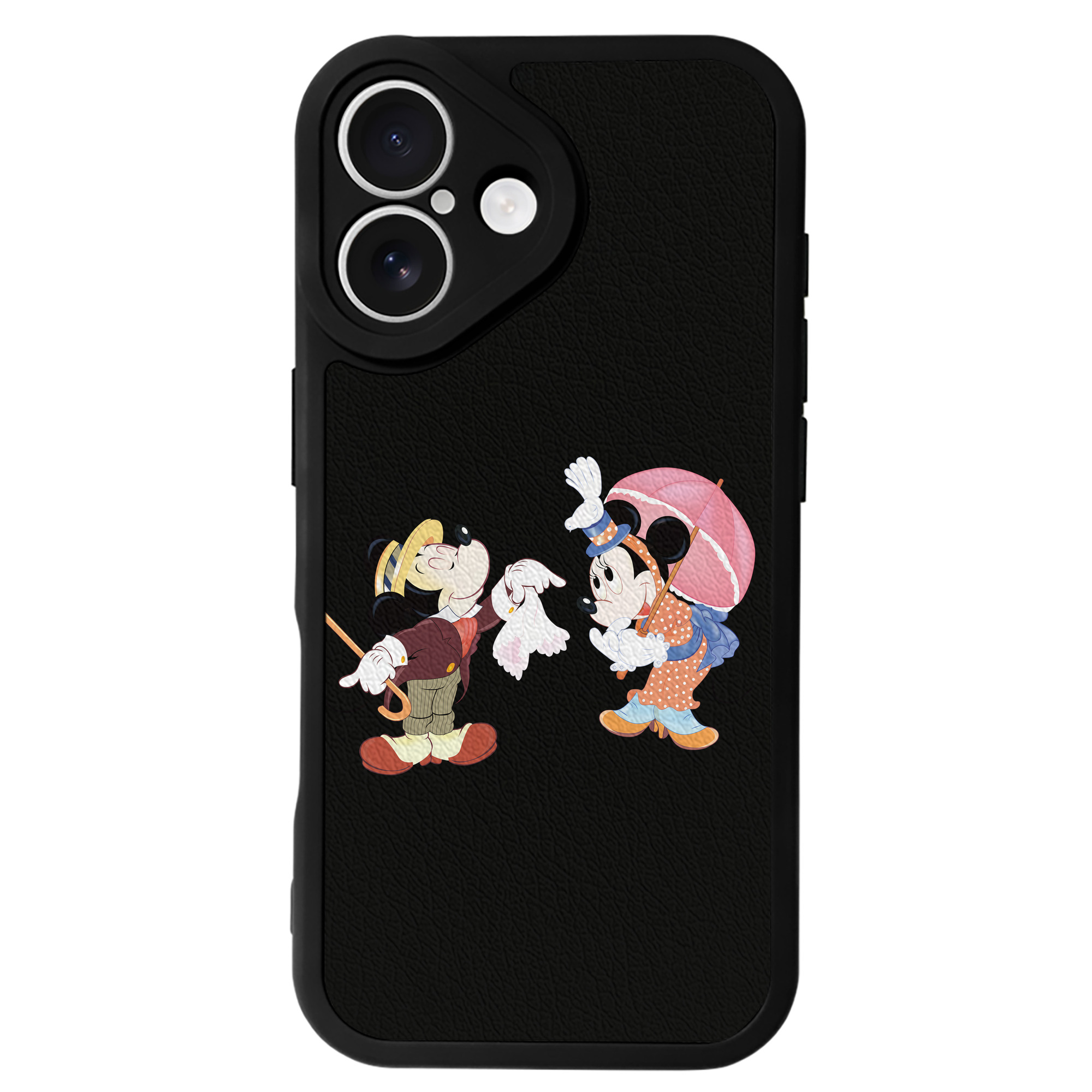 （画像用） ミッキーマウス Mickey Mouse 【iPhone 16シリーズ対応】シリコンスマホケース（レザー調） 材質：シリコン